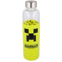 Juomapullo: Minecraft - Creeper Glass Bottle Silicone Cover (585ml)
