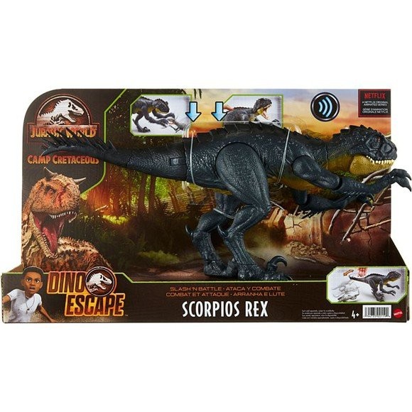 Jurassic World: Dino Escape - Slash 'N Battle Scorpios Rex  -  Gadget + lelut - Puolenkuun Pelit pelikauppa