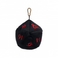 Noppapussi: D20 Plush Dice Bag (D&D - Black and Red)