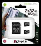 KINGSTON 2 x 32GB MicroSDHC Canvas Select Double Pack