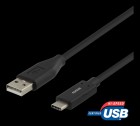 Deltaco: USB-A to USB-C 1m