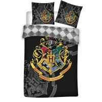 Pussilakanasetti: Harry Potter - Hogwarts (Black) (140x200cm)