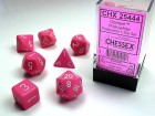 Noppasetti: Chessex Opaque Polyhedral Pink/White (7)