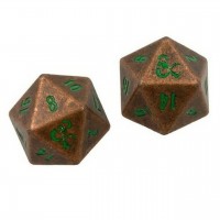 Noppasetti: Metal Dice - Copper & Green D20 (2)