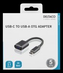 Deltaco: USB-C - USB-A OTG Adapteri