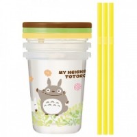 Muki: My Neighbor Totoro - Set of 3 Plastic Mugs (With Straws)