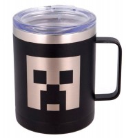 Muki: Minecraft - Stainless Steel Vacuum Insulated Mug With Lid (Black, 380ml)