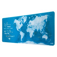 Hiirimatto: Extended Gaming Mouse Pad - World Map Blue (80x35)