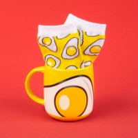 Lahjasetti: Haribo - Fried Egg Mug & Socks (Sukat+Muki)