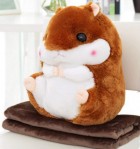 Pehmolelu: Hamster With Fleece Blanket (Dark Brown, 50cm)