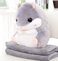 Pehmolelu: Hamster With Fleece Blanket (Grey, 50cm)
