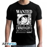 T-Paita: One Piece - Wanted Luffy BW (XL)