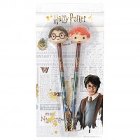 Kynä: Harry Potter Set 2 Pencils With 3D Eraser Toppers