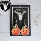 Korvakorut: Cute Halloween Pumpkin Earrings (2.5cm) (Niramuchu)