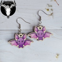 Korvakorut: Cute Halloween Bat Earrings (2.5cm) (Niramuchu)