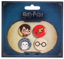 Pinssi: Harry Potter - Cutie Button, Harry & Hedwig (4-pack)