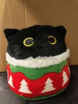 Pehmolelu: Round Black Cat Christmas (20cm)