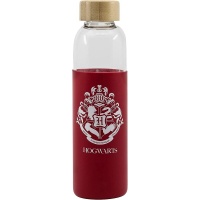 Juomapullo: Harry Potter - Hogwarts Glass Bottle Silicone Cover (585ml)