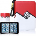 Korttikansio: Pokemon korteille - Punainen Valkoinen (4-Pocket)