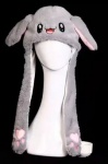 Pipo: Cute Bunny Beanie With Moving Ears And Led Lights (Grey)