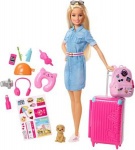 Barbie: Travel Doll with Puppy & Opening Pink Suitcase