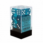 Noppasetti: Chessex Translucent 16mm D6 Teal/White (12)