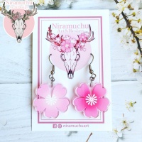 Korvakorut: Year of the Rabbit Sakura Earrings (2.5cm) (Niramuchu)