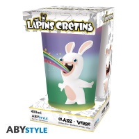 Lasi: Lapins Cretins - Rainbow Rabbits Large Glass (400ml)