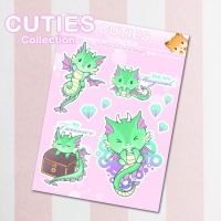 Tarra-arkki: Cuties Collection Stickers - Dragon (A6) (Niramuchu)