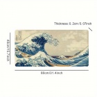 Hiirimatto: Japanese Art - Wave (Valkoinen) (40x80cm)