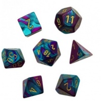 Chessex: Gemini Mini-Polyedral Purple-Teal/Gold 7-Die Set