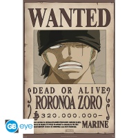 Juliste: One Piece - Wanted Zoro New (91.5x61)