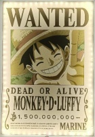 Lamppu: One Piece - Wanted Luffy, LED (30cm)